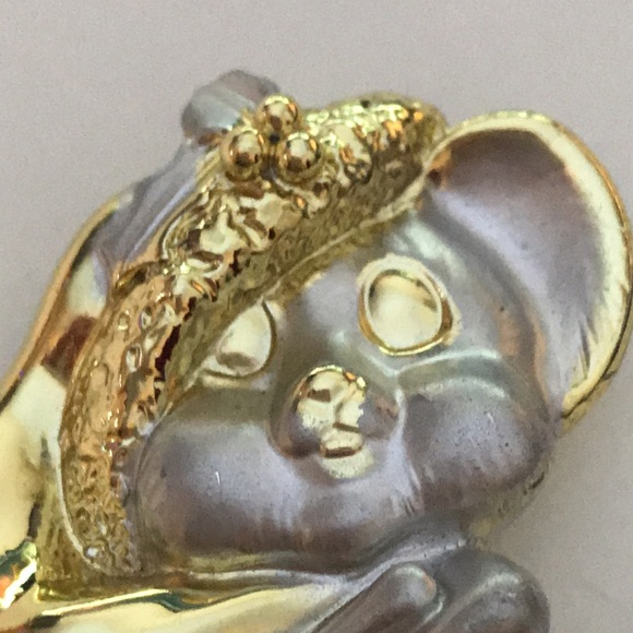MOUSE PIN BROOCH Silver & Gold tone - Picture 2 of 5